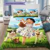 Set Copripiumino Heidi Ragazza delle Alpi Stampa Set Biancheria da Letto per Bambini 3 Pezzi con Federe Microfibra Morbida Decorazione per la Casa Regalo