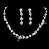 3pcs Rhinestone Flower Decor Necklace & Drop Earrings Zircon Set Wedding Series Dating Accessories