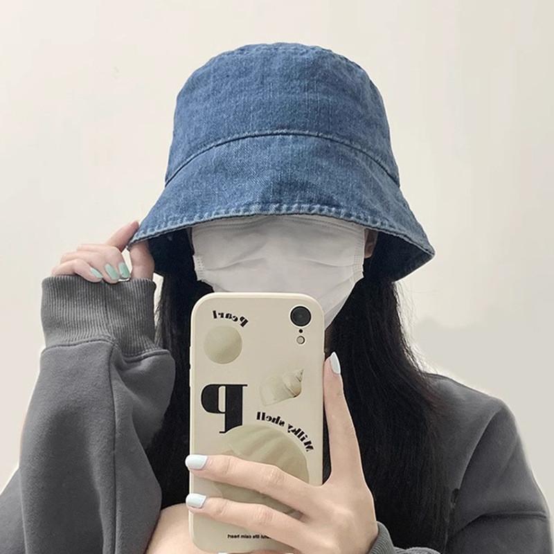 Cowboy Denim Bucket Hat For Women Summer Sun Protection Lightweight Cotton