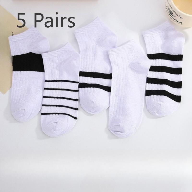 

5 пар мужских тонких носков для весны и лета, всех видов, повседневные, простые в полоску, спортивные, влагоотводящие, дышащие, с низким вырезом 5 Pairs