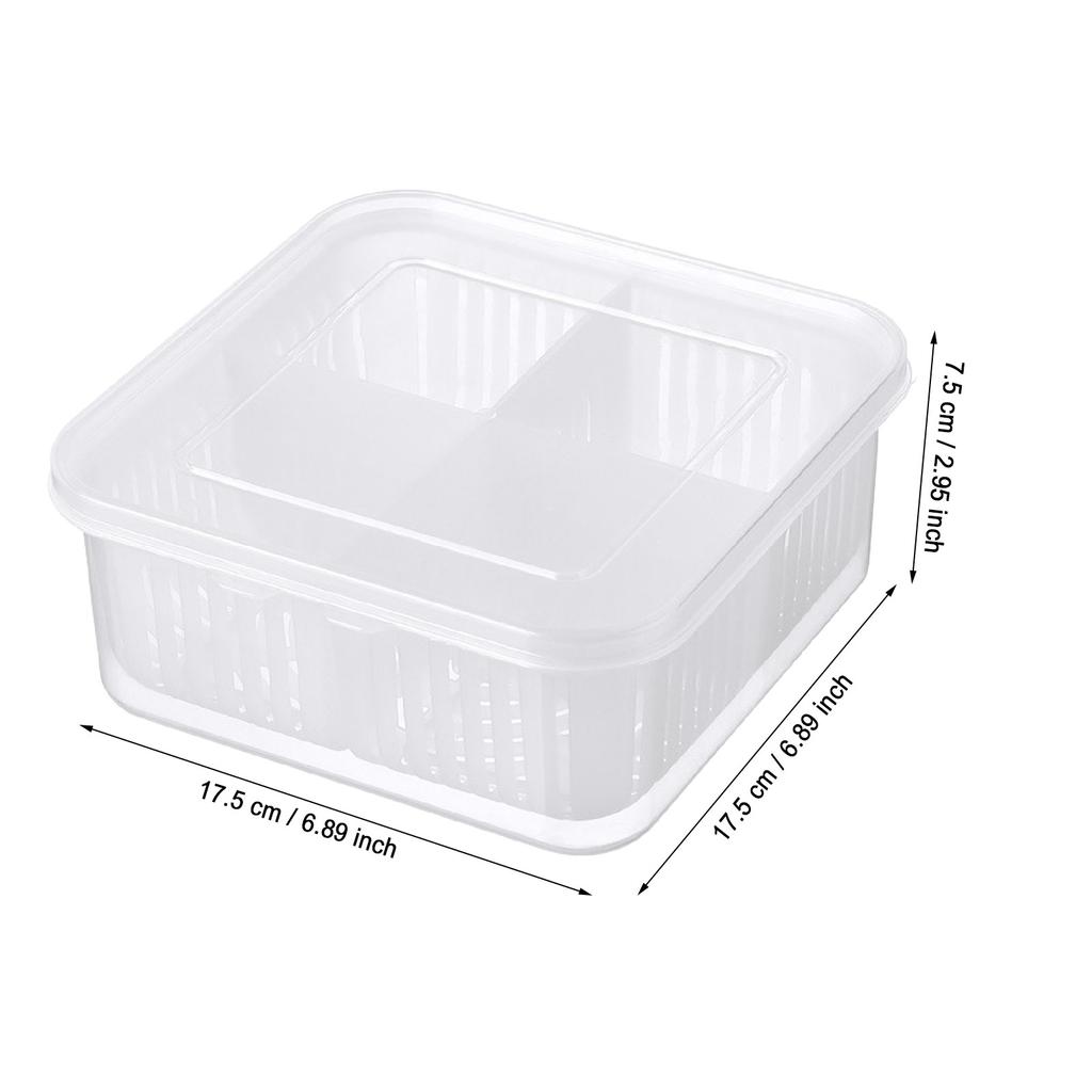 Küchen-Organizer-Boxen 4 Fächer Lebensmittel-Aufbewahrungsbehälter Mit Deckel Lebensmittelqualität Kühlschrank-Aufbewahrungs-Organizer Zubehör
