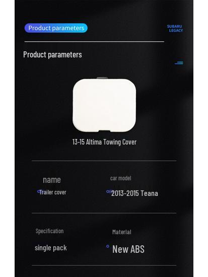 Nissan Teana 13-15 Front Bumper Tow Hook Cover Plate Accessory