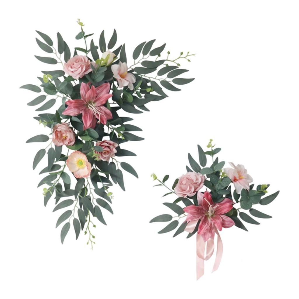 Elegante Künstliche Blumen Seidengirlande Hochzeitsbogenkranz Vielseitige Anordnung für Empfang Zeremonie Szene Hintergrund