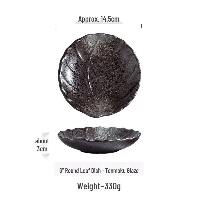 Japanese Ceramic Leaf Design Small Dish for Snacks, Sauce, or Sushi