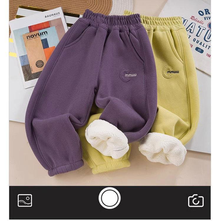 Children's Thickened Lambswool Sweatpants: Warm Fleece, Autumn/Winter Style, Unisex, for Kids