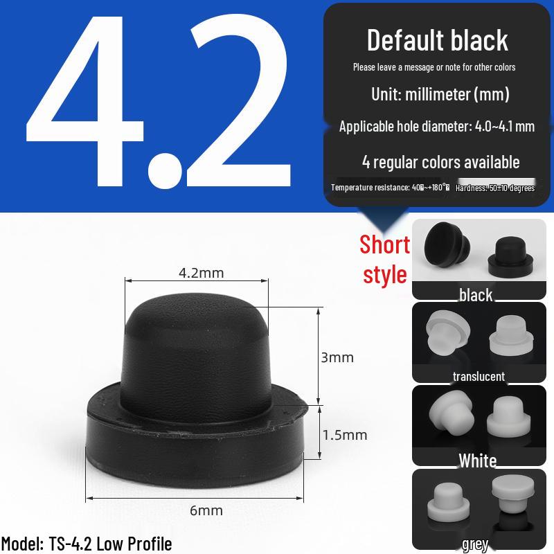 Black High-Temperature Resistant T-Shaped Silicone Stopper - Round Hole Rubber Gasket & Shock-Absorbing Blind Plug