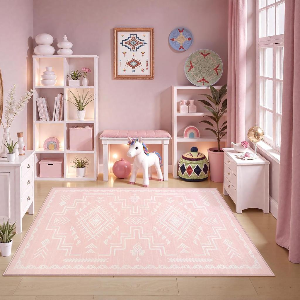 Washable Area Rug Western Non-Slip Entryway Rug  Aztec Tribal Classic Rug for Bedroom Living Room Carpet for Indoor Kitchen
