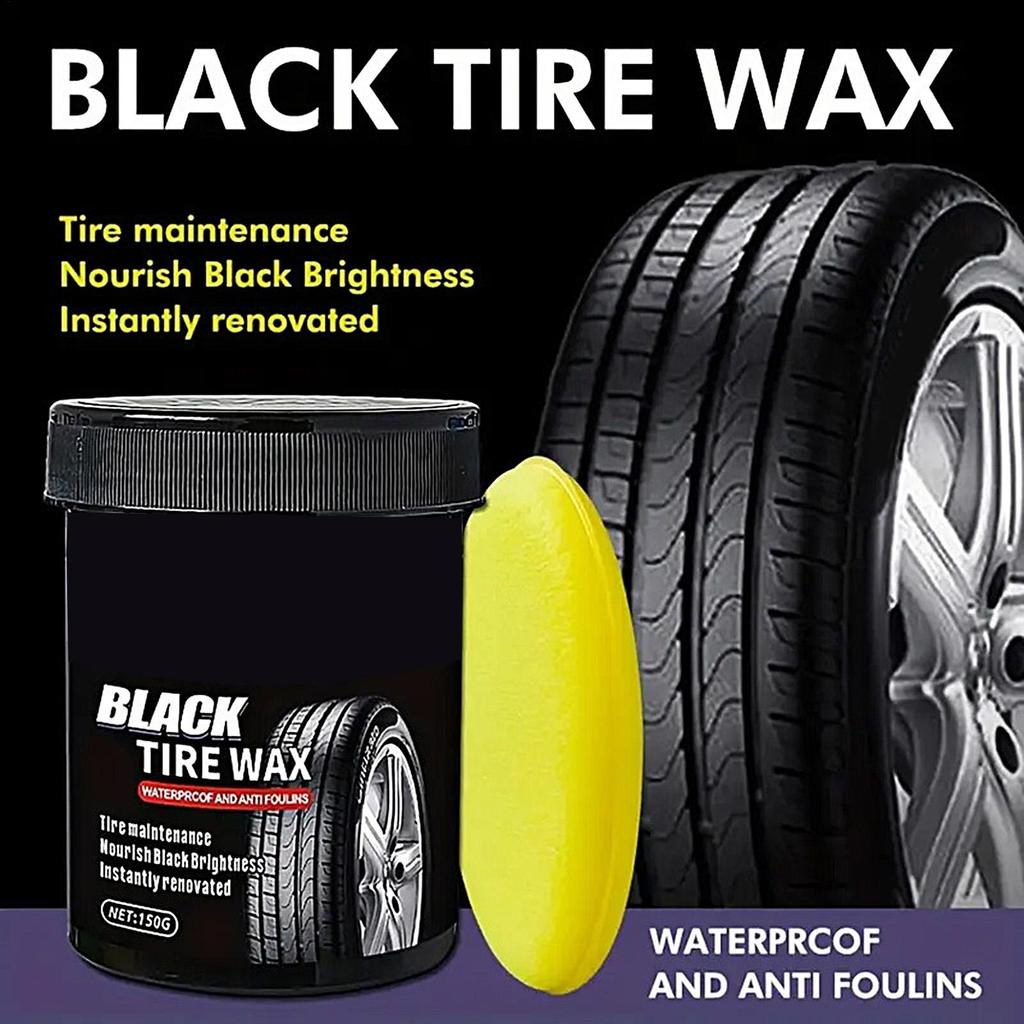 Car Tire Shine Retreading Paste 150g Black Tire Cleaning Paste Waterproof Wheel Shine Balm Long-lasting Protection