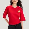 Adidas Sportswear 2026 Lunar New Year Horse Graphic Crew Neck Short Sleeve T-Shirt Unisex Light Scarlet KR3078
