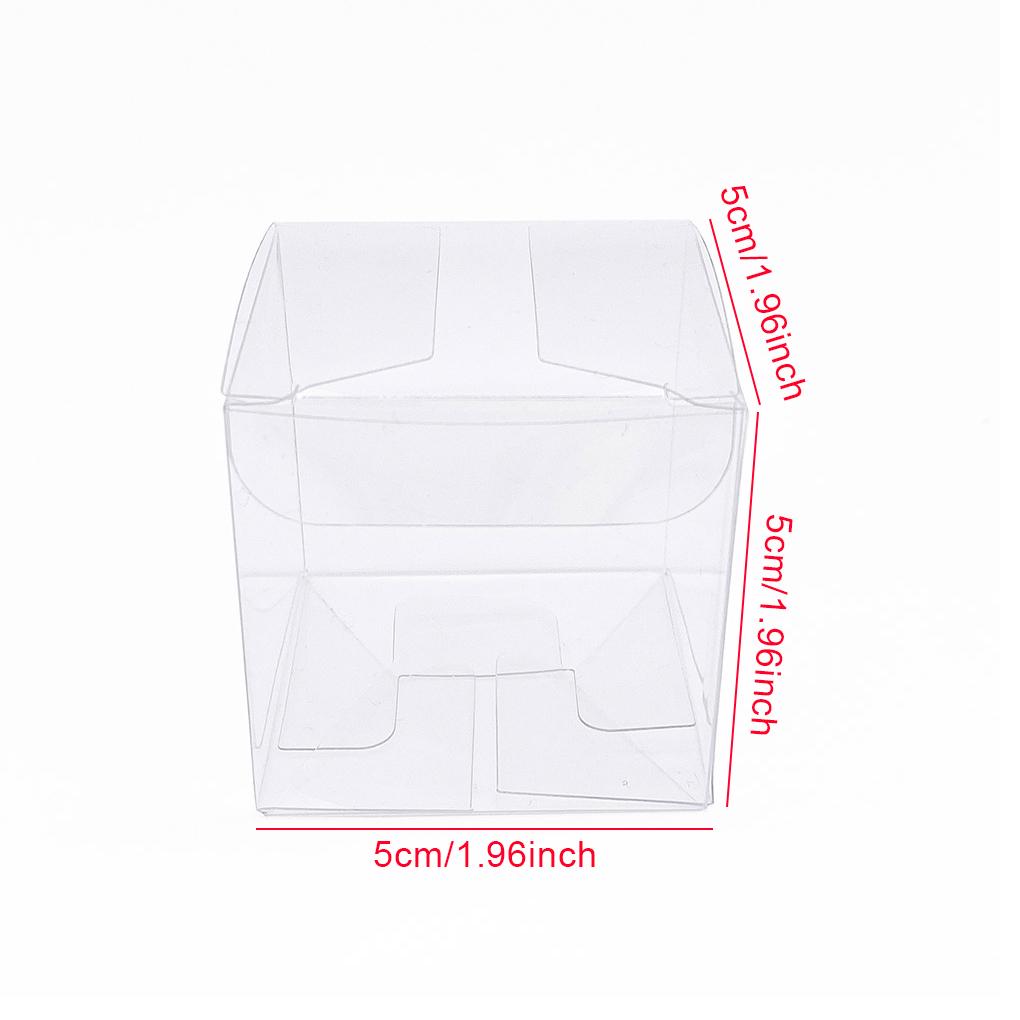 100pcs Packing Box DIY Self-Assembly White Blank Boxes Plastic PVC Transparent Candy Chest Christmas Party Thanksgiving