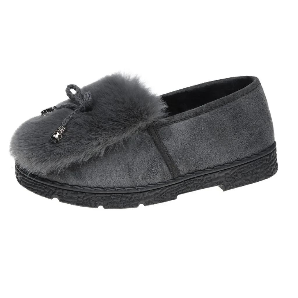 Fashion Women Fluffy Fur Snow Boots Winter Leopard Print Flat Heels Thicken Plush Cotton Padded Shoes Female Warm Ankle Botas