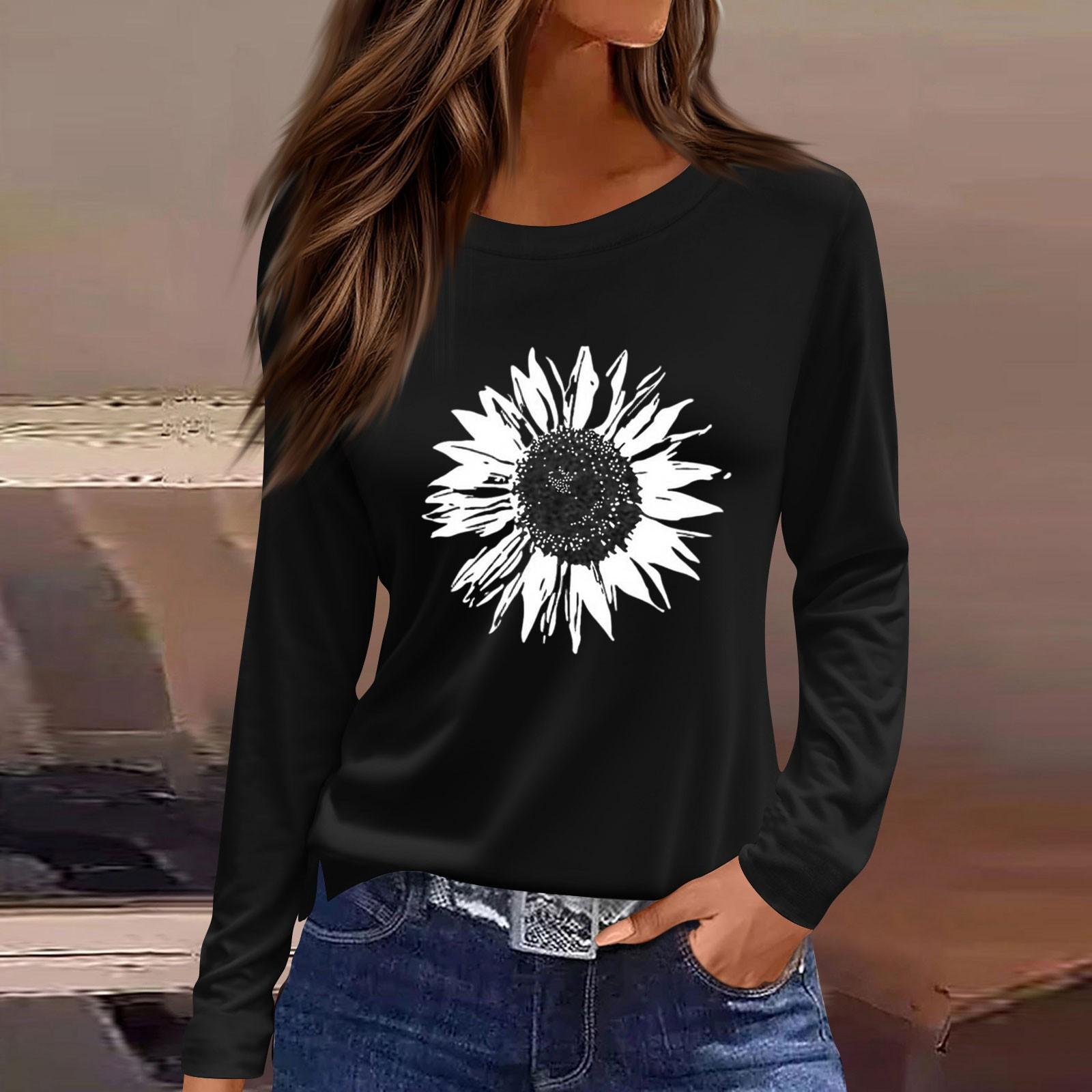 

Женская модная повседневная блузка с длинным рукавом и круглым вырезом, пуловер с принтом XXL