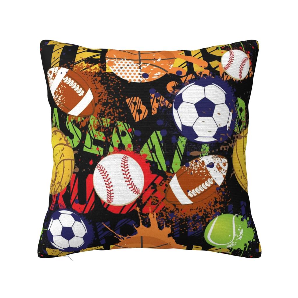Soccer Ball In Fire and Water Throw Pillow Case Cushion Cover Soft Pillowcase for Bed Couch Sofa Office Car Decor 18x18 Inches