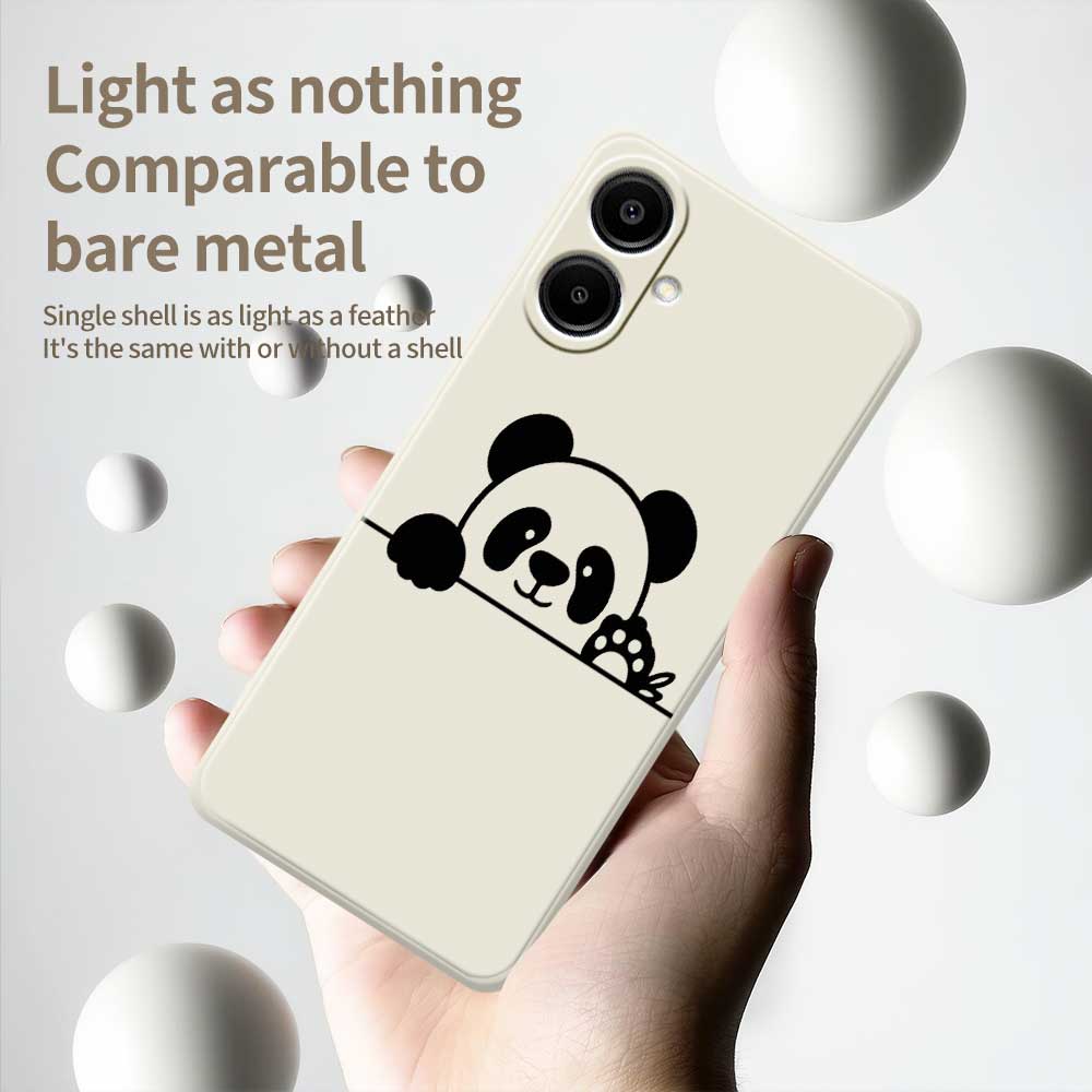 For Samsung Galaxy A07 4G Case Panda Head Pattern Printing Straight Edge TPU Phone Back Cover