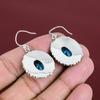 Faceted London Blue Topaz Earring Vintage Earrings Natural Gemstone Jewelry 925 Sterling Silver Earring Handmade Dangle Earring Gift For Her