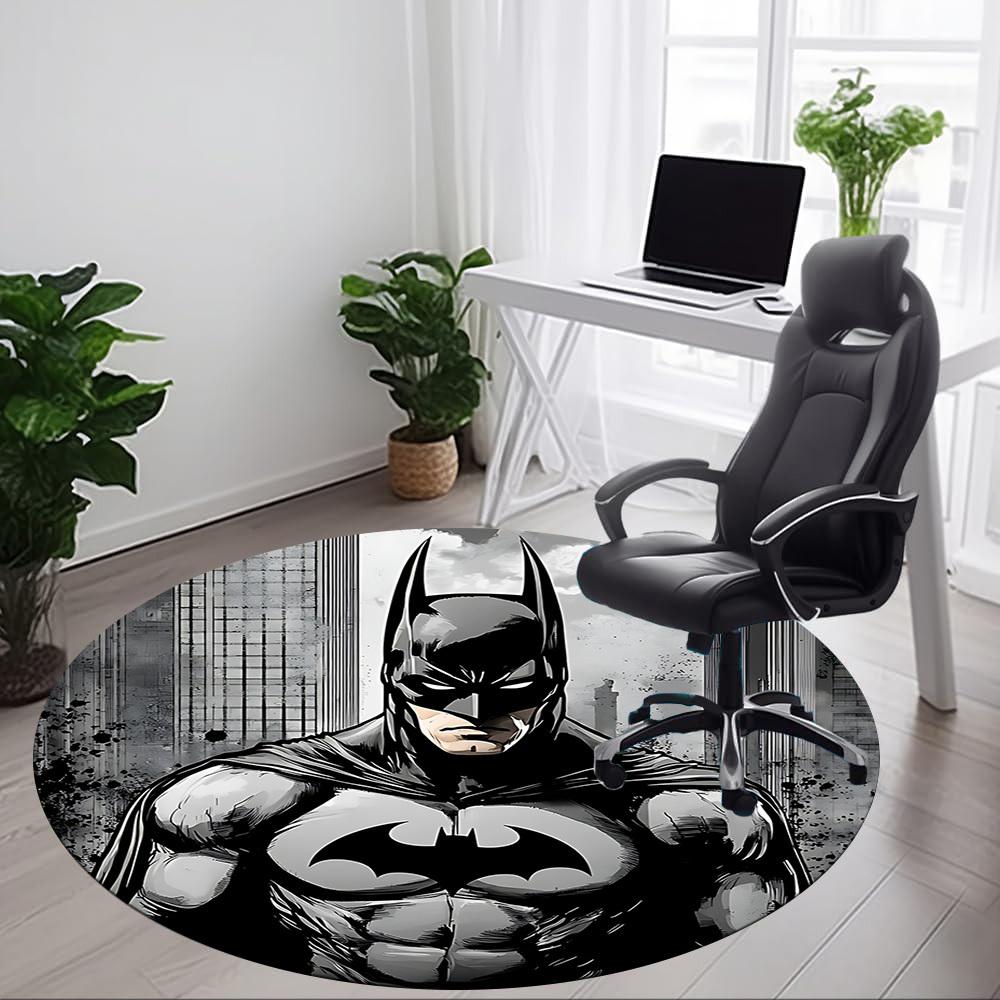 1 Stück Batman Büro Runder Teppich, Unter Bürostühlen Schlafzimmer Wohnzimmer Heimdekoration, Raumdeko, In Verschiedenen Größen Erhältlich