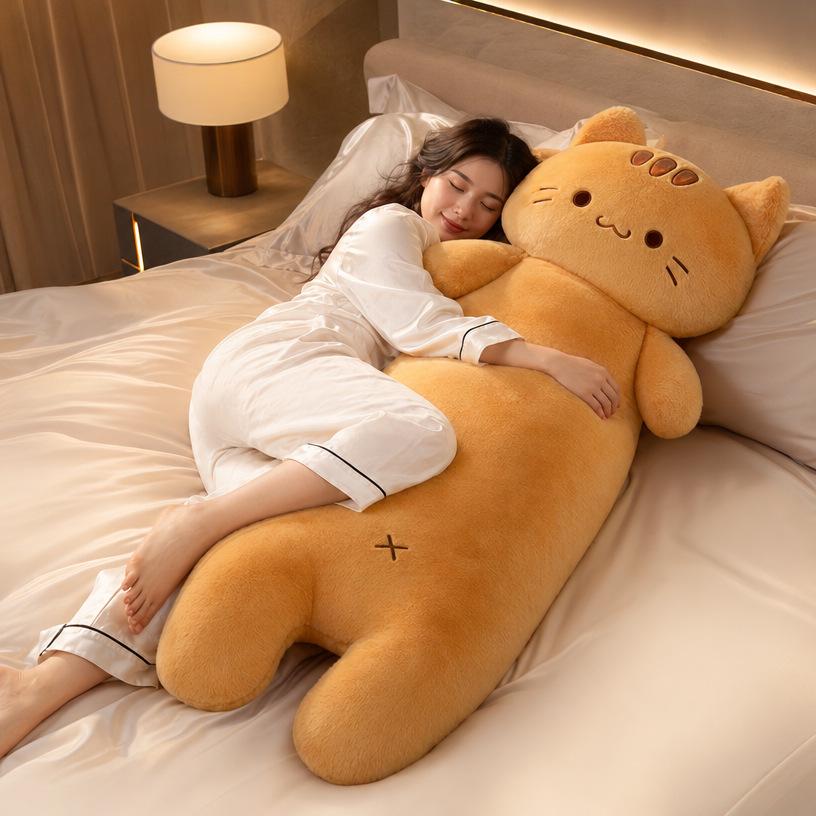 Cute Cat Plush Toy Hugging Pillow - Perfect Girls Sleeping Doll Birthday Gift 90 cm