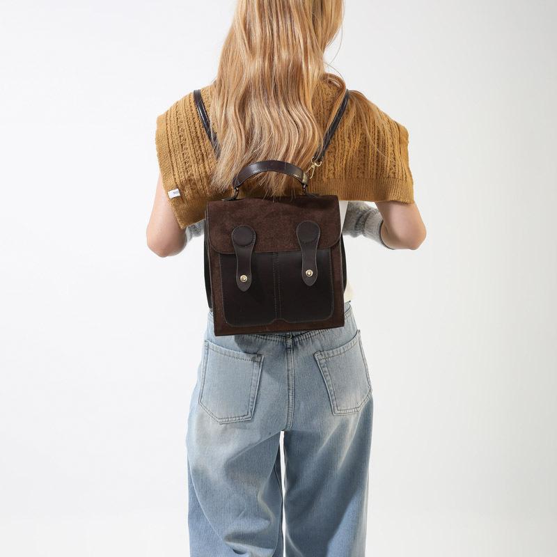 Niche Design Bag for Women New Backpack Retro Handheld Korean Casual Solid Color Backpack