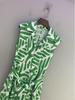 DVF Early Autumn Green & White Palm Leaf Dress with Waist Belt - Flattering Resort Fashion