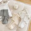 Stacked Socks, Solid Color, Thick Line Calf Socks, Summer Thin Ice Socks, Mary Jane Mid-Leg Socks, White Cotton