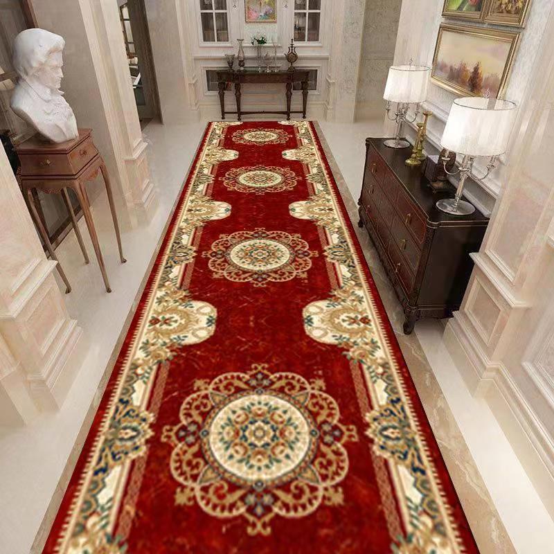 Classical European Lobby Long Hallway Stairs Luxury Carpet Hall Entrance Home Decor Corridor Aisle Runner Customable Wedding Rug