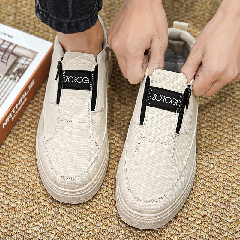 2025 Old Beijing Cloth Shoes Classic Douyin Internet Celebrity Summer Canvas Board Shoes Cover Feet Lazy Shoes Live Outdoor Shoes Men