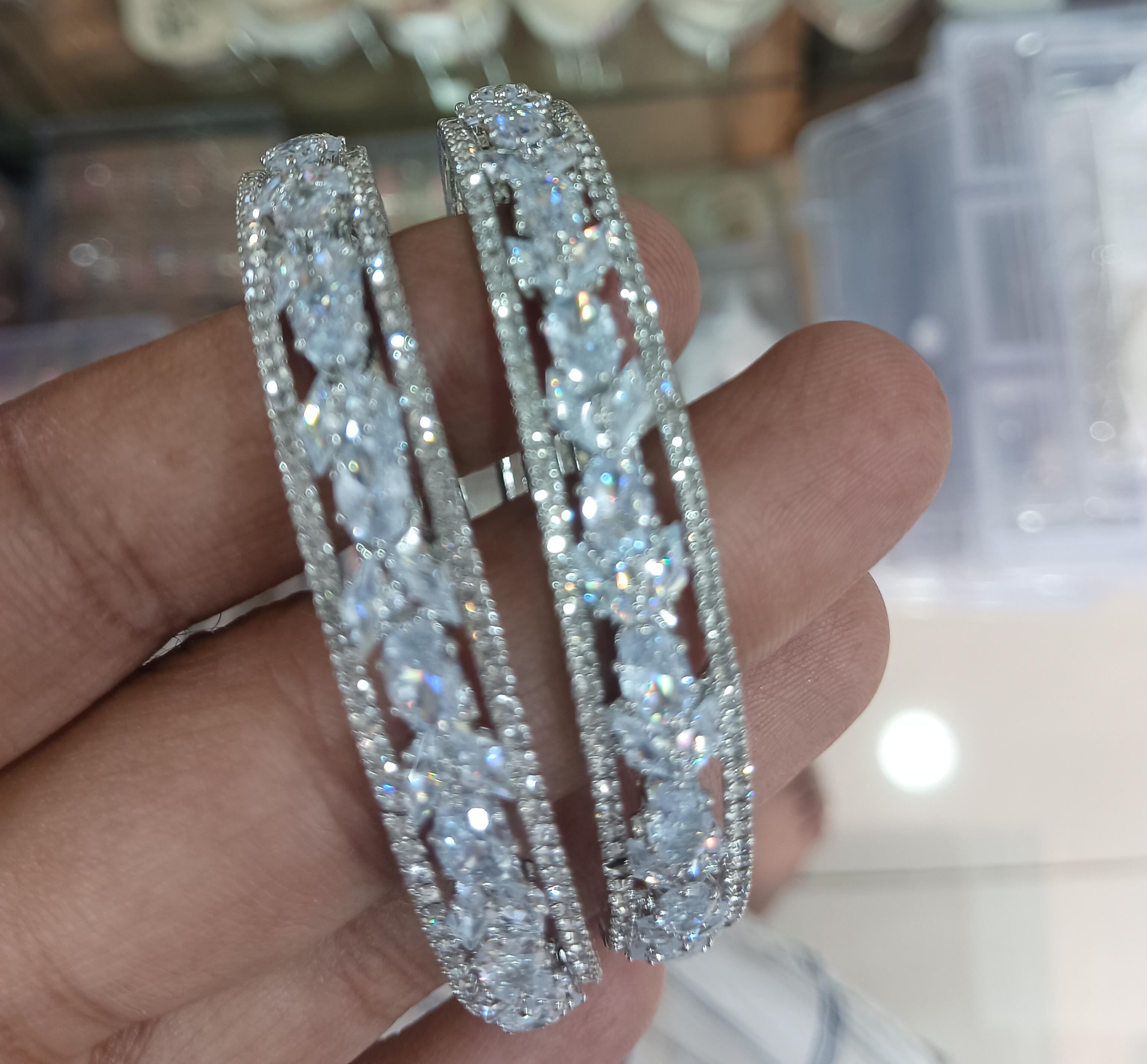 

Елегантний браслет з кубічного цирконію – дизайнерські сріблом покриті прикраси для весіль та вечірок 2.8 срібний