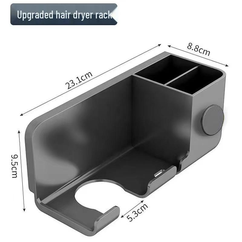 Verbessertes Wandmontiertes Föhn-Aufbewahrungsregal - Bohrfreie Installation