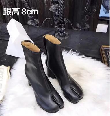 Брендовий дизайн Tabi Boots Розділений носок Жіночі черевики на масивному високому каблуці Шкіряні Zapatos Mujer Модне осіннє жіноче взуття Botas Mujer