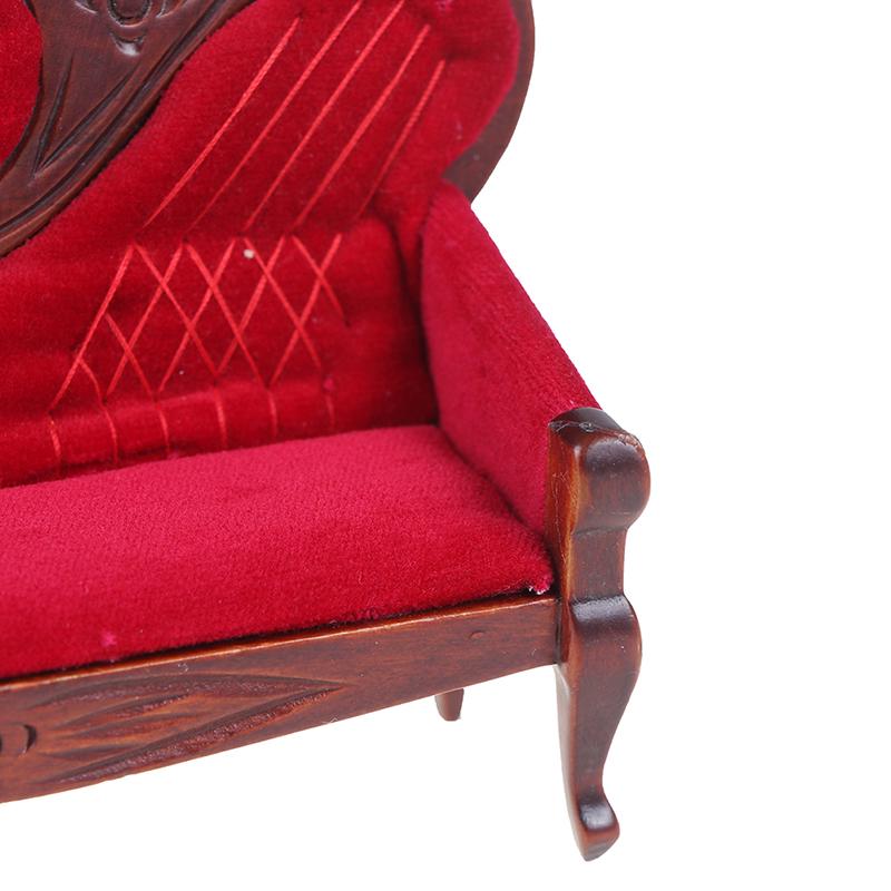1:12 Dollhouse Miniature Soft Double Sofa For Dolls Furniture Pretend Play Toy
