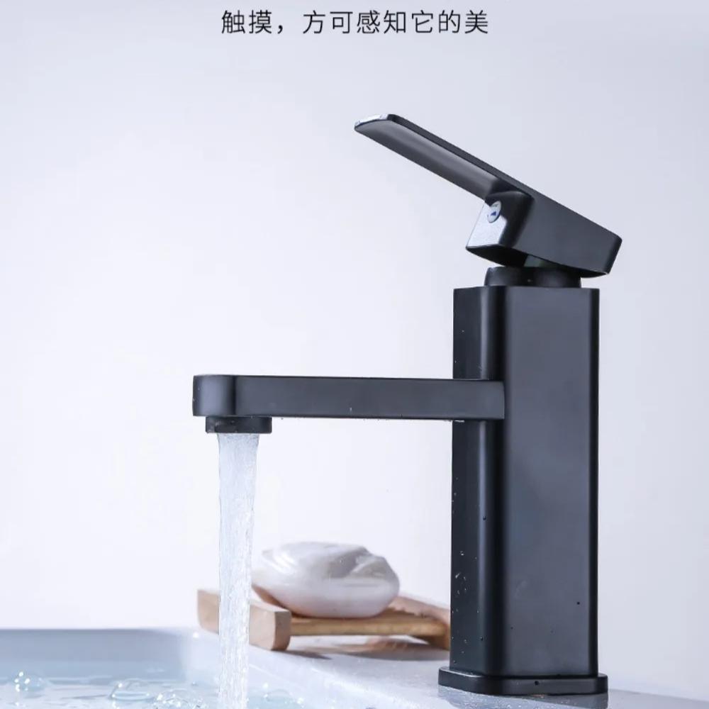 Black Bathroom Faucets Hot and Cold Mixer Faucets Vanity Bathroom Kitchen Deck Mounted Bathroom Sink Faucets