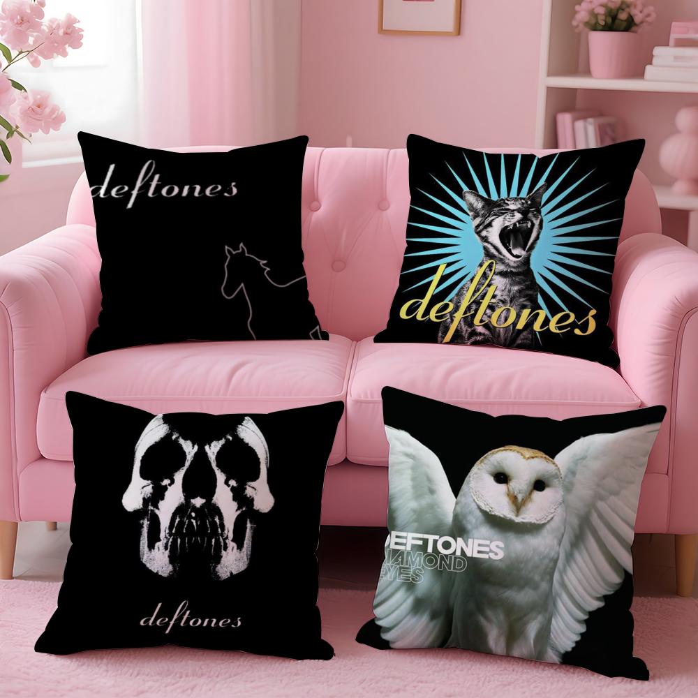 Band D-Deftones Cushion Cover Soft Short Plush Double-Sided Printing Home Decor Machine Washable Pillow Case Gift