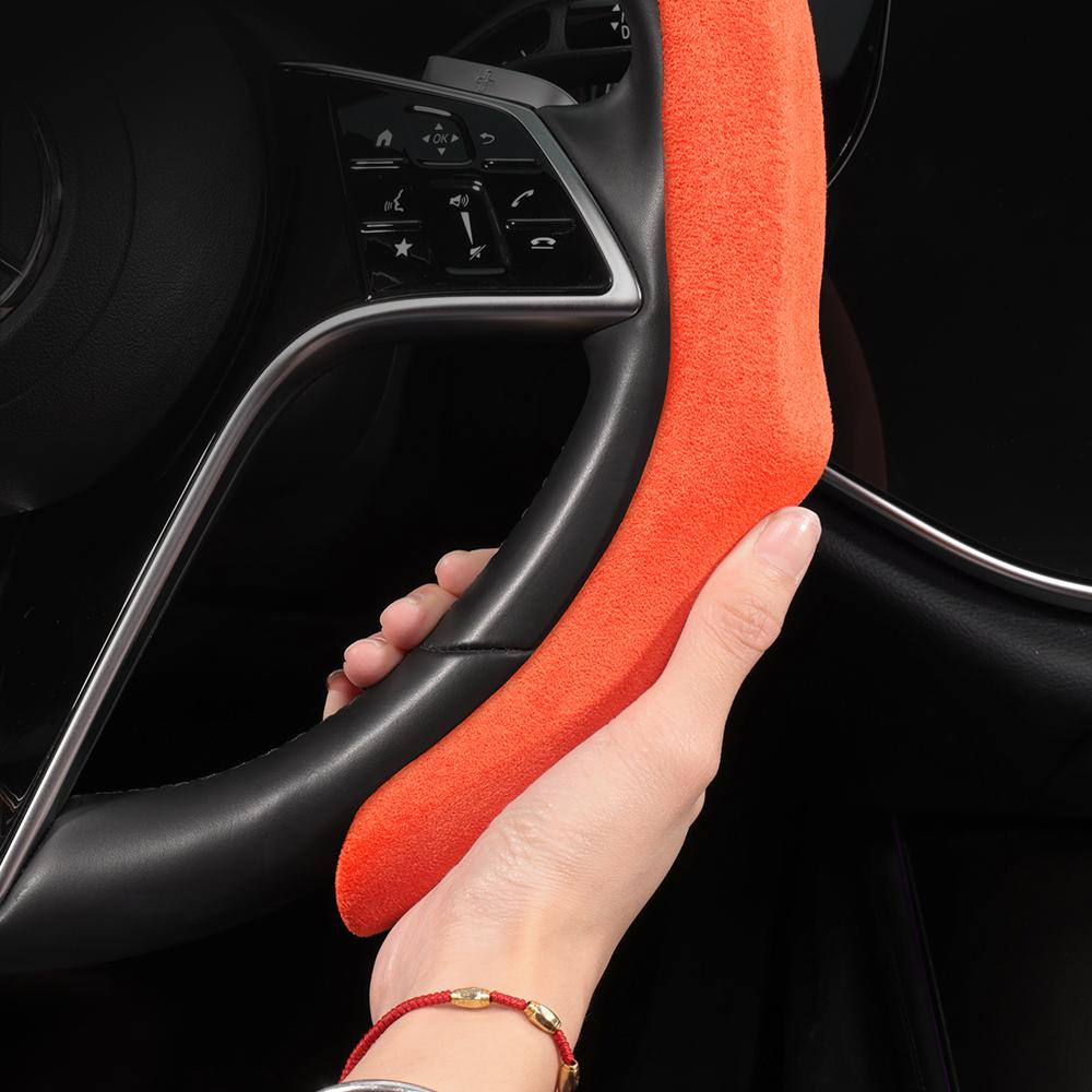 Suitable for Proton Premium Suede Snap-On Steering Wheel Cover, Non-Slip and Durable, Available for Saga X50 S70 Persona X70 E.Mas 7 5 Iriz X90 Round 