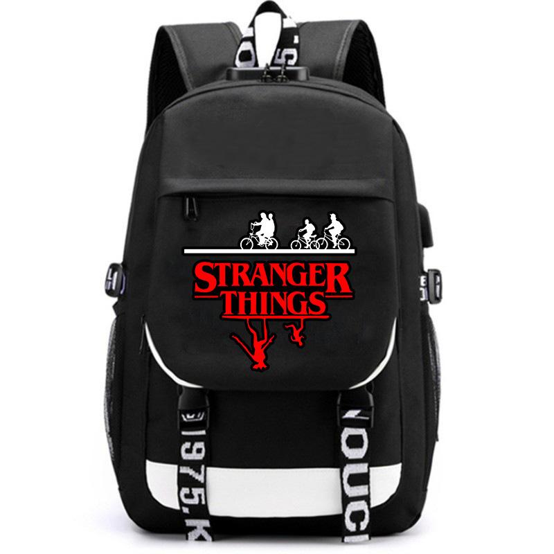 Stranger Things Peripheral Printed Student School Bag American Drama Peripheral Large Capacity Backpack Computer Bag