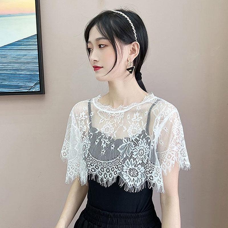 Women Scarf Lace Lace Shawl White Black Blouse Shoulders Scarf Fake Collar Cape Spring Autumn