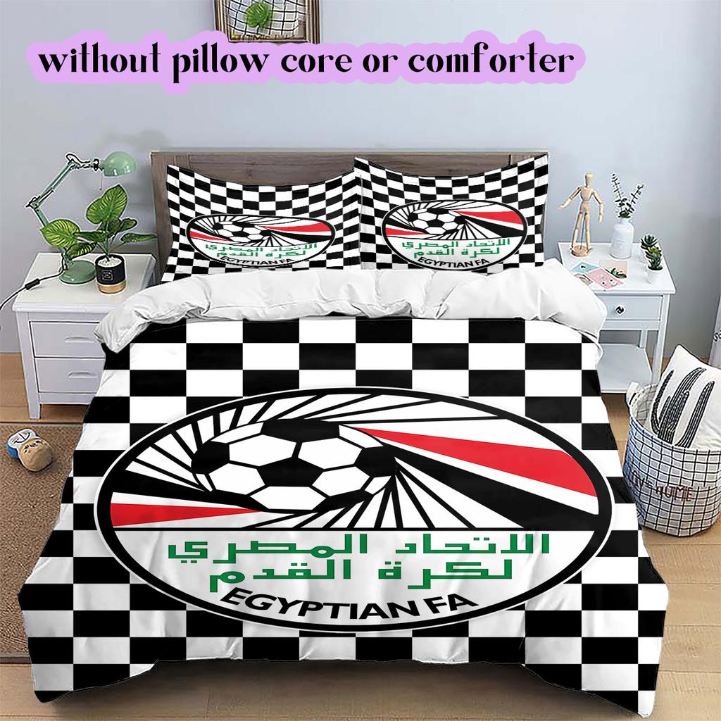 Egyptian Football Association Pattern Bedding,Quilt Set Quilt Cover Pillowcase Home Birthday Gift (1*duvet cover+2*pillowcase,without core)