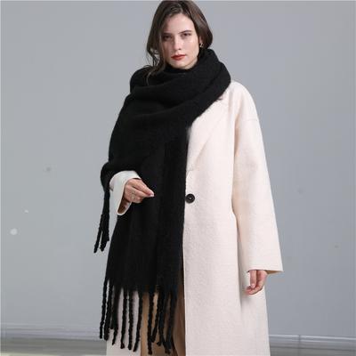 Damen Herbst Winter Langer Schal Mode Verdickung Warm Uni Quasten Schal Kaschmir Imitation Wickeltuch Für Herren Schal Foulard Bandana