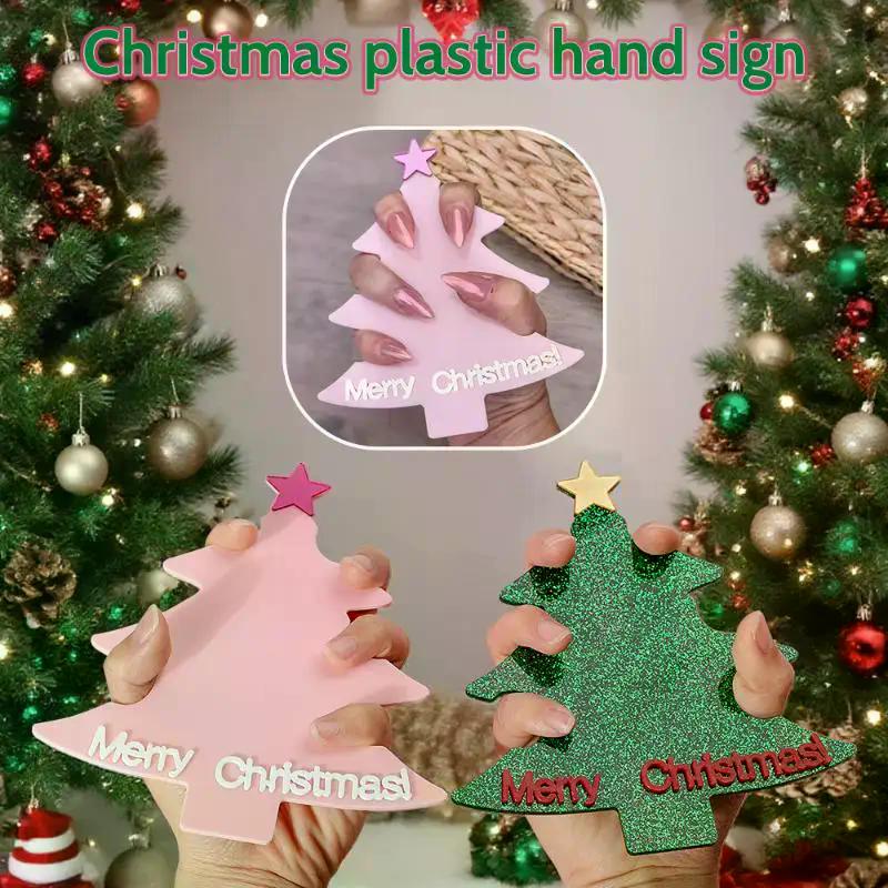 Christmas Tree Nail Art Display Card Board Manicure Nailfie Disc Nail Salon Accessory Nail Tech Photo Prop Nail Photography
