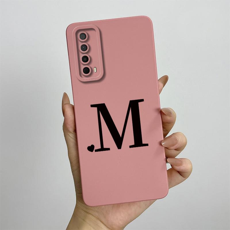 For Huawei Y7a Case Huawei P Smart 2021 Phone Case PPA-LX1 Luxury Letters Square ShockProof Soft TPU Silicone Back Cover Fundas