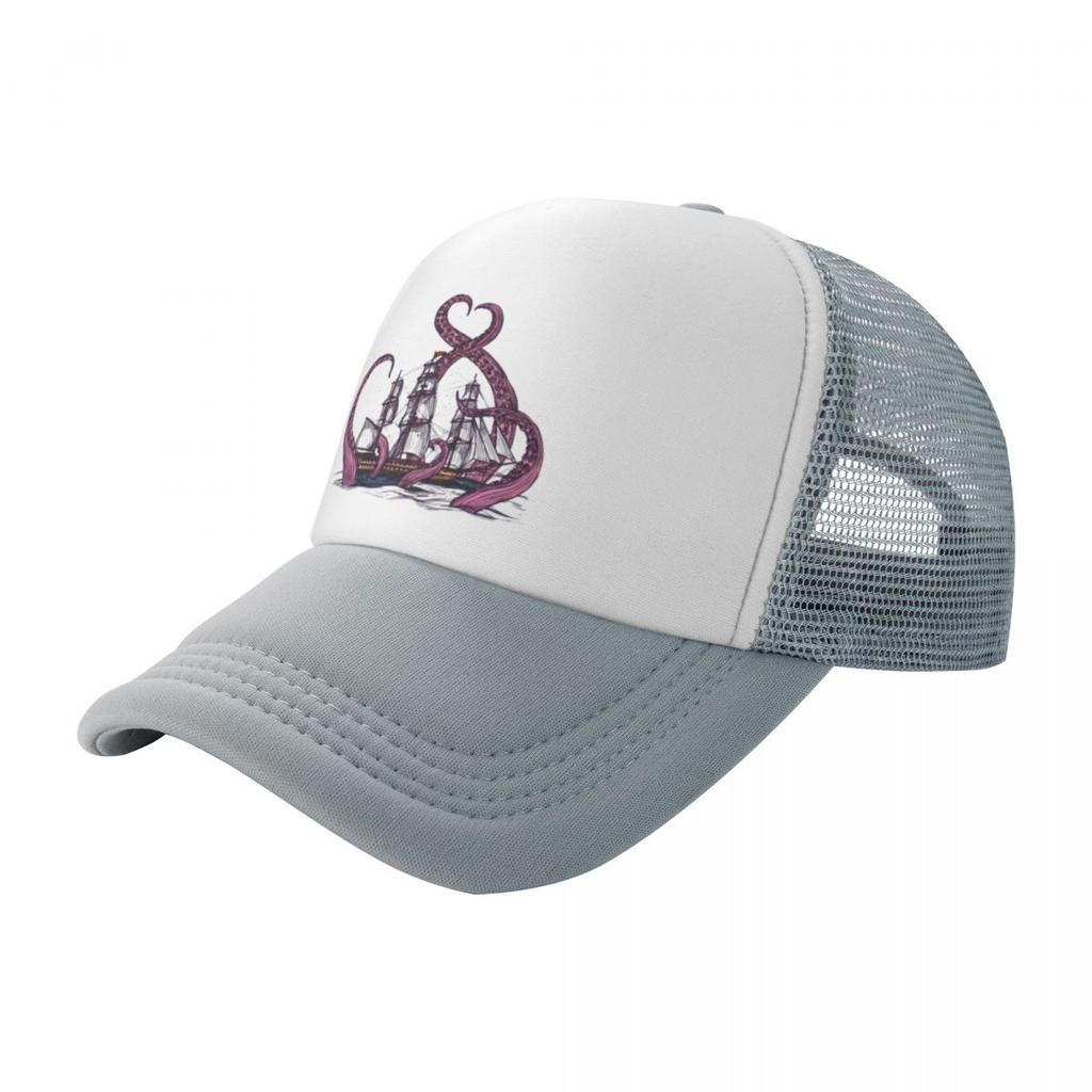 Vintage Octopus Sea Monster Ship Tentacles Of Cthulhu Summer Mesh Baseball Caps For Womens  Men Beach Dad Hats Trucker Cap