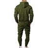 Men'S Hoodie Multi Pocket Hooded Long Sleeved Casual Sports Two-Piece Set