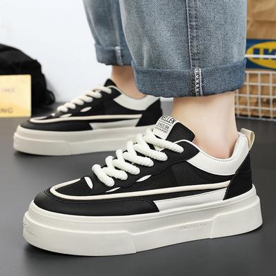 Sommer Herren Atmungsaktive Leder Sneaker für Jungen Neuer Stil Modetrend mit Schnürverschluss Bequeme Schuhe En Cuir