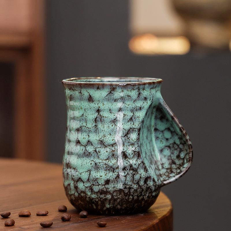 High Value Ceramic Coffee Cup Retro American Latte Latte Afternoon Tea Cup Large Capacity Water Cup