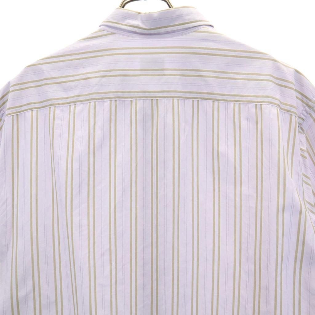 Armani Collezione Striped Pattern Short Sleeve Shirt XL Purple COLLEZIONI Men's Used