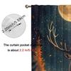 Deer Curtain - Vintage Blackout Curtains with Majestic Deer & Starry Night Forest Design    Polyester Machine Washabl