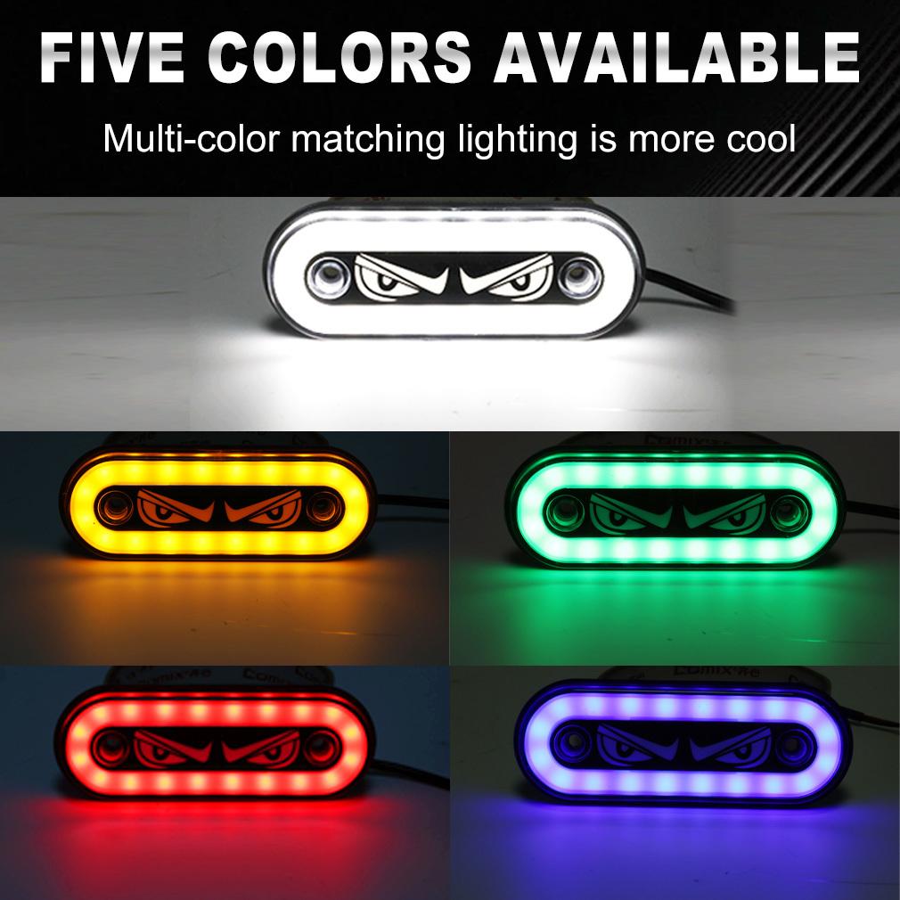 1 ks LED boční obrysové světlo s vysokou viditelností 12V/24V pro nákladní automobily, přívěsy, motocykly, bezpečnost jízdy s ABS pouzdrem a jasným designem ďábelského oka