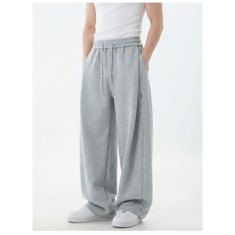 Mens Loose Split Spliced Draping Casual Sports Long Sweat Pants