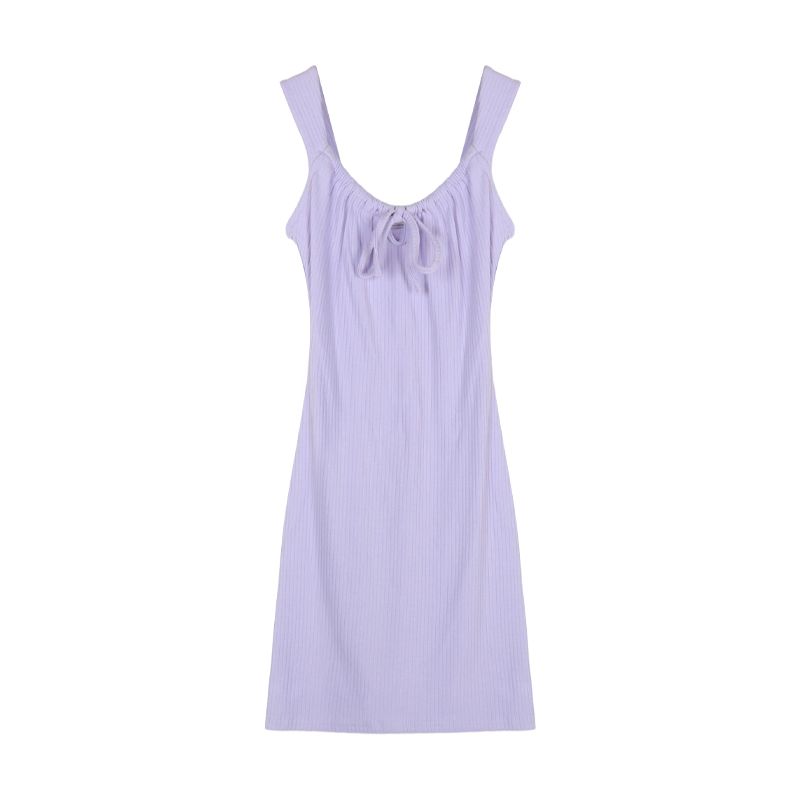 

Платье Kumikumi Pure Desire летнее с бретелями-спагетти, утягивающее талию Fragrant Taro purple One size