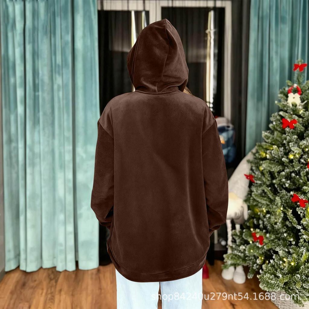 Unisex Fashion Casual Solid Color Long Sleeve Hooded Sweatshirt with Pet Pocket