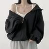 Navava Women Thin String Long Sleeve Hooded Zip Up
